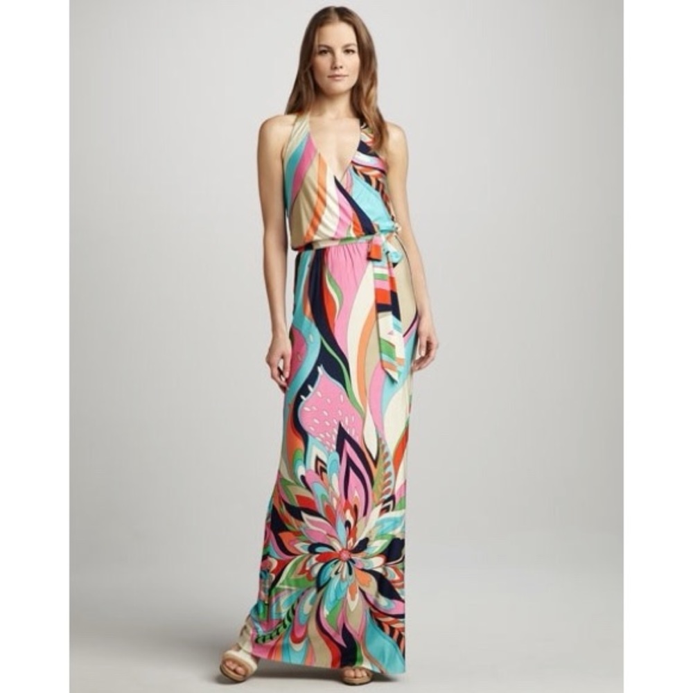 Trina Turk Surfside Swirl Jersey Maxi Dress